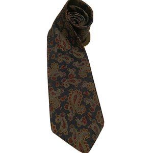 Kuppenheimer Men's Tie Silk Black Paisley Multicolored Made In USA  Business